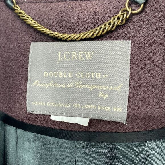J.Crew Coletta Double Cloth Lady Pea Coat Made In Italy Plum Size 6‎ /M - Picture 16 of 16